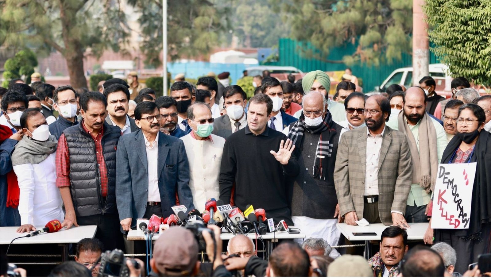 Rahul Gandhi calls suspension of 12 Rajya Sabha Mp