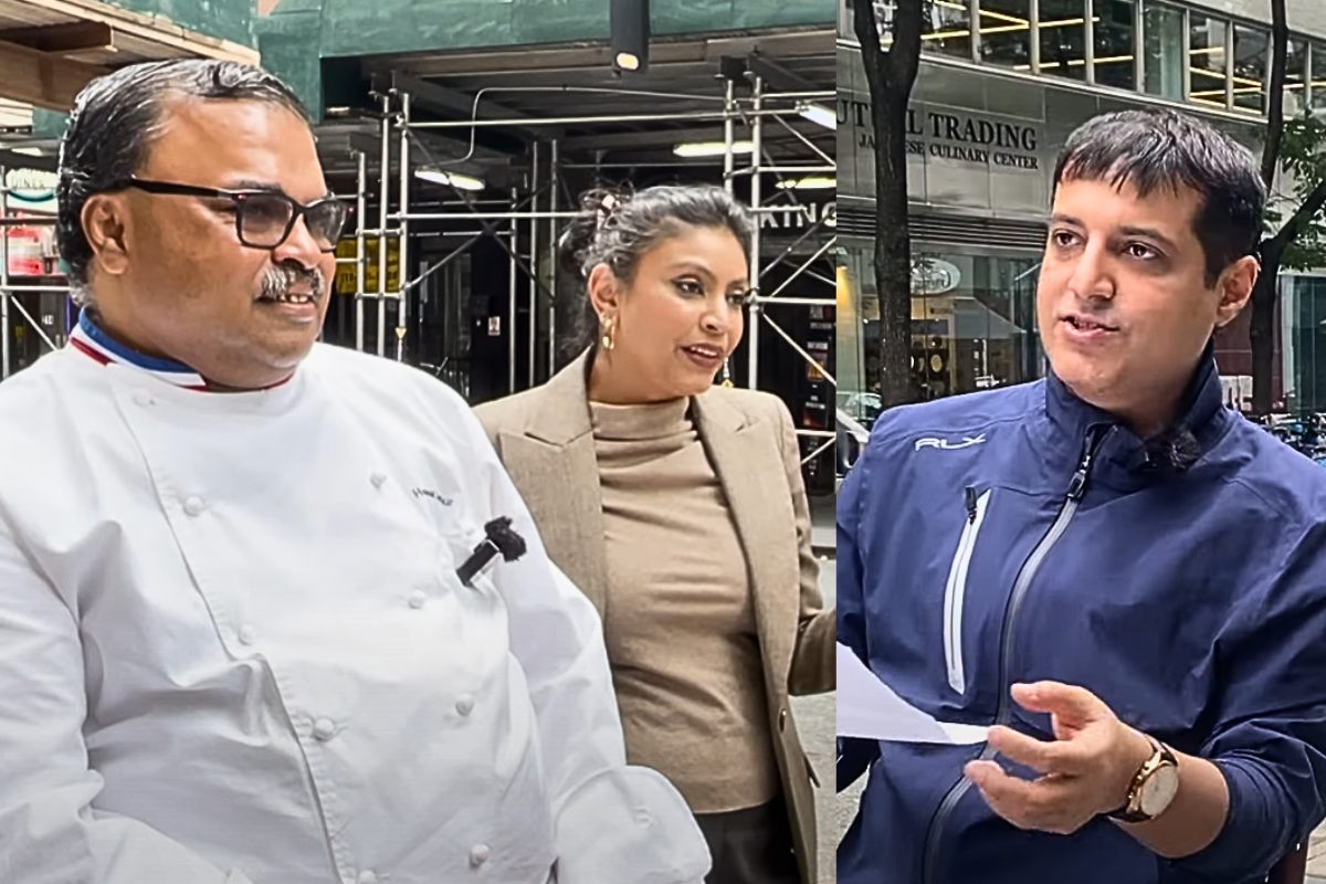  Chef Hemant Mathur, sitting at his newly opened restaurant Veeray’s in New York’s busy streets, is chuffed.