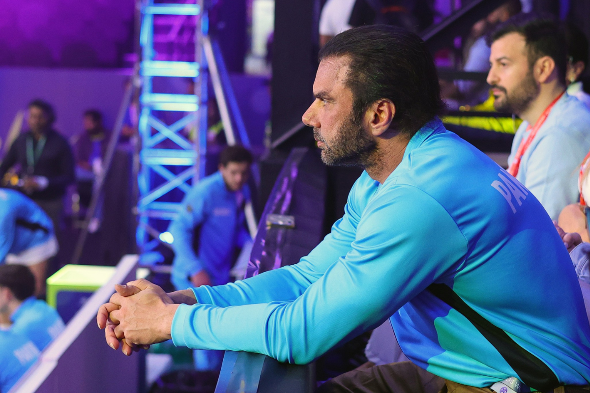 Bollywood actor and team owner Sohail Khan intensely observing the action as his team Panthers fought hard in the thrilling opener.
