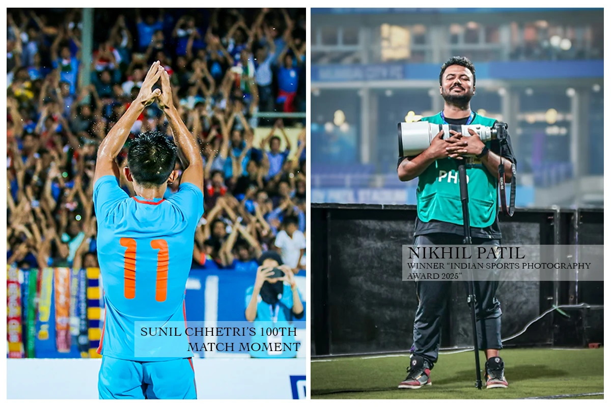 Nikhil Patil wins the Indian Sports Photography Award 2025 for capturing Sunil Chhetri’s 100th match moment.