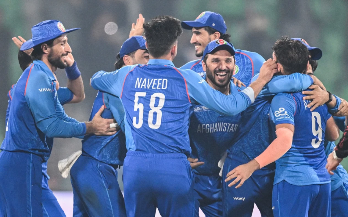 Afghanistan players celebrated a thrilling win by eliminating England from the ICC Champions Trophy 2025.