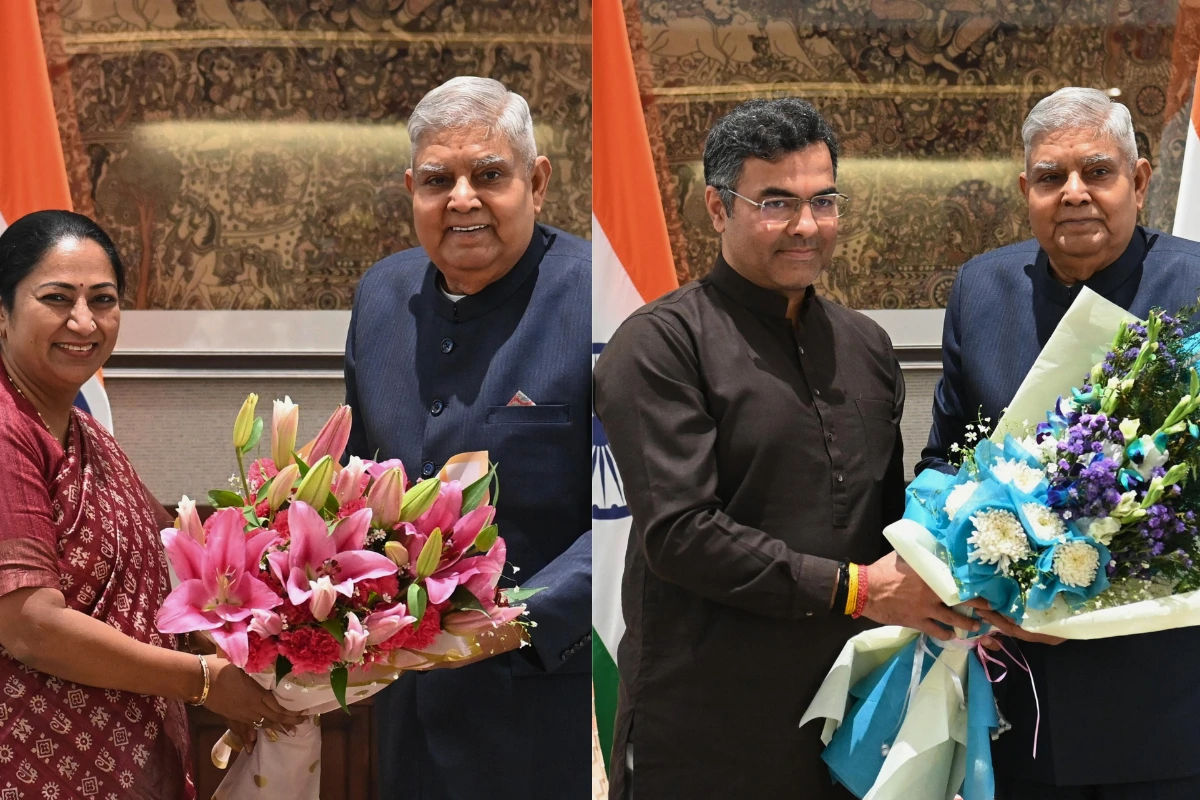 Day 2: Parvesh meets Dhankhar; CM Rekha goes separately to meet him.