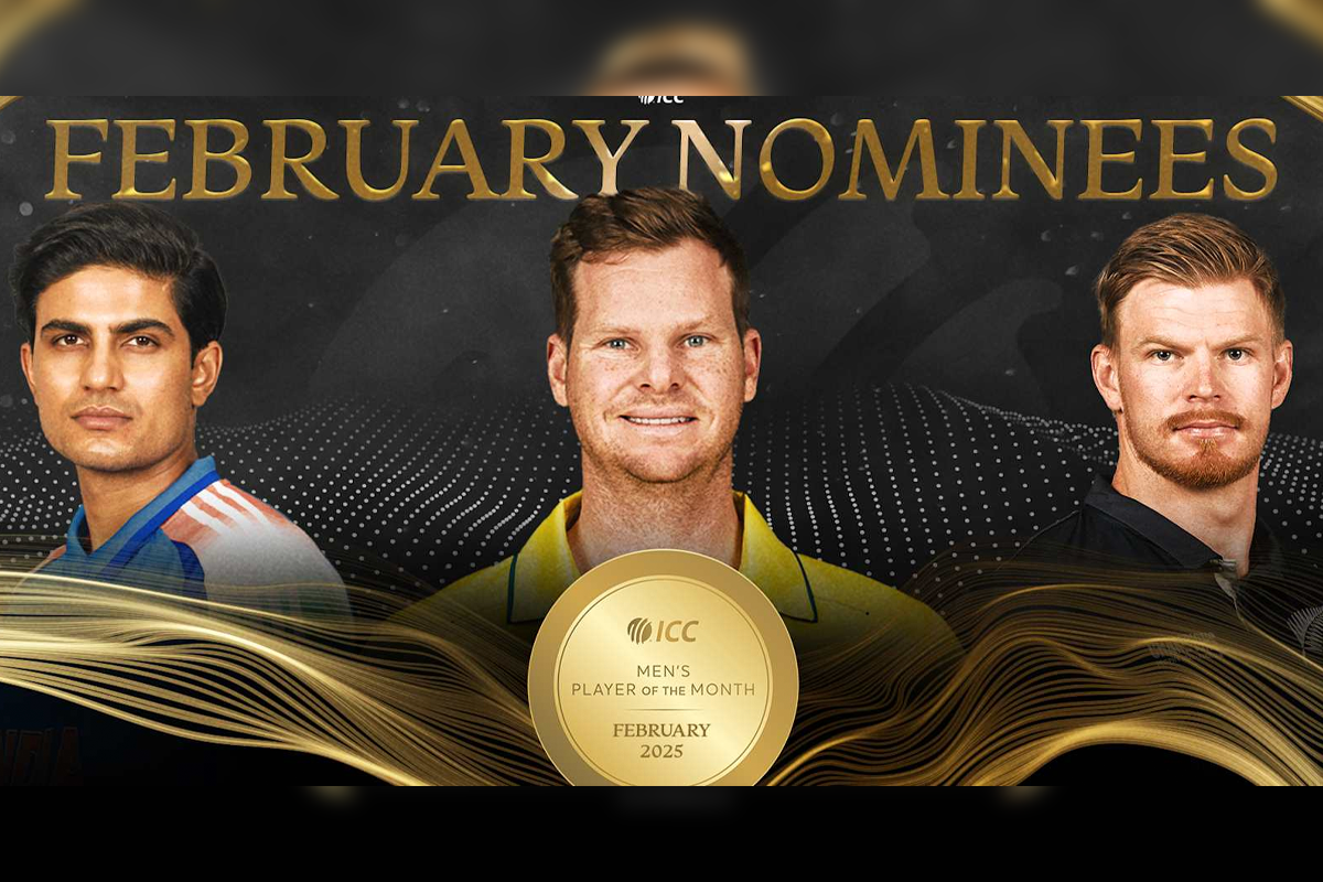 Shubman Gill, Glenn Phillips, and Steve Smith nominated for ICC Men's Player of the Month for February 2025 after outstanding performances.