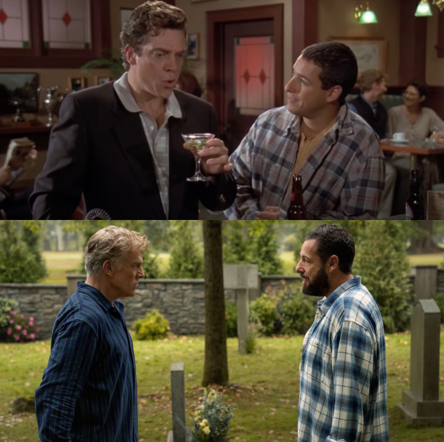 Adam Sandler and Christopher McDonald, then in 1996 vs now in 2025!