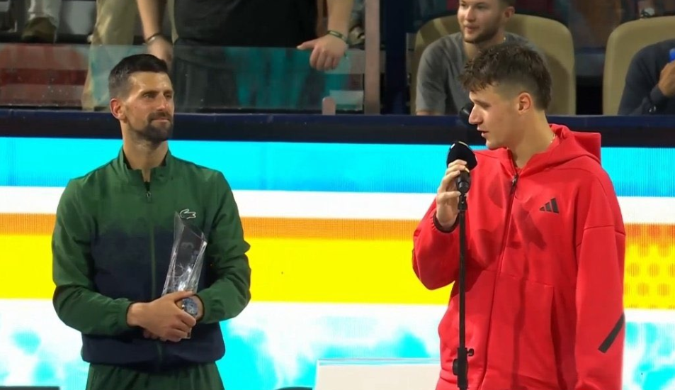 Jakub Mensik shared heartfelt words for Novak Djokovic after his victory in the Miami final.