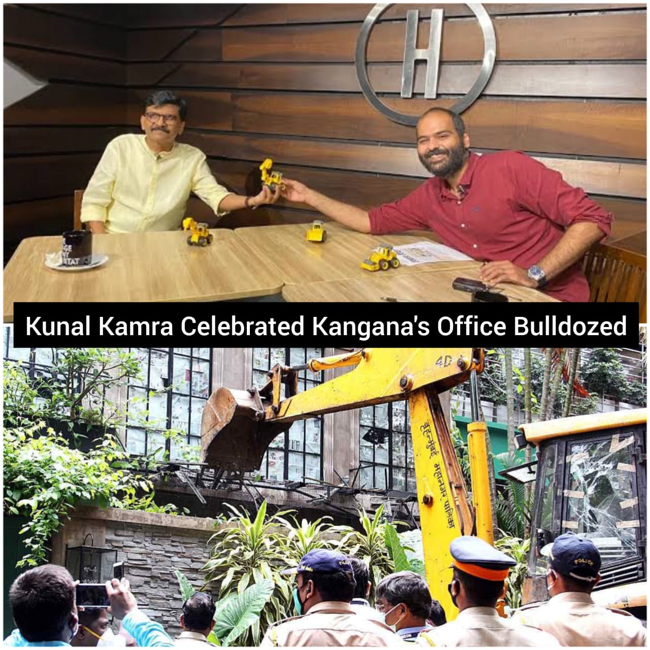 Kunal Kamra celebrated with Sanjay Raut when the BMC illegally demolished Kangana's home after she criticized Uddhav Thackeray's government.