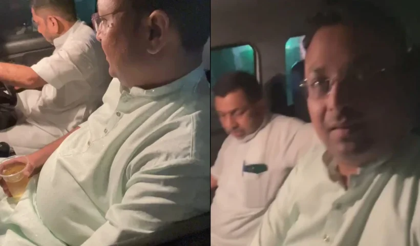 Ex-AAP MLA Rituraj Caught in Viral Video Allegedly Drinking Alcohol in Car; BJP Targets Party