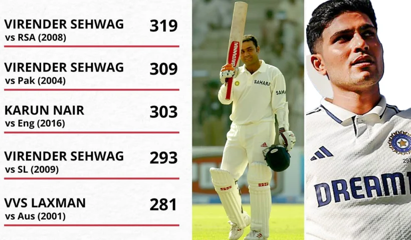 300+ Scores by Indians in Tests: Will Shubman Gill Join the Elite Club?